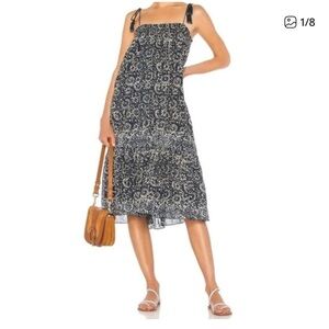 Ulla Johnson Navy and Cream Textured Dress